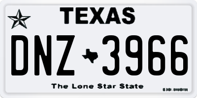 TX license plate DNZ3966