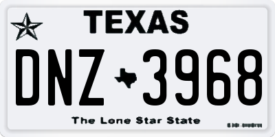 TX license plate DNZ3968