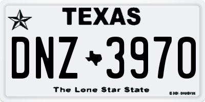TX license plate DNZ3970