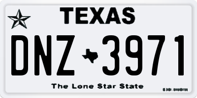 TX license plate DNZ3971