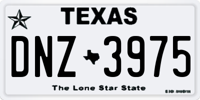 TX license plate DNZ3975