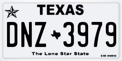 TX license plate DNZ3979