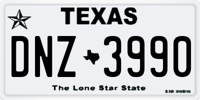 TX license plate DNZ3990