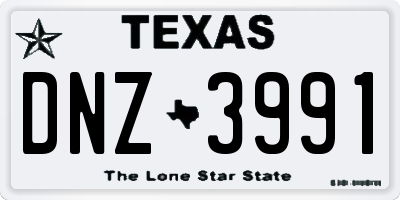 TX license plate DNZ3991