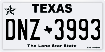 TX license plate DNZ3993