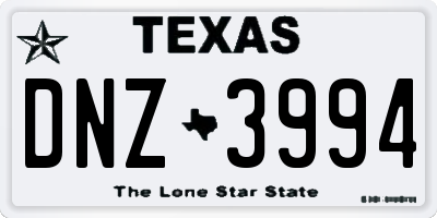 TX license plate DNZ3994