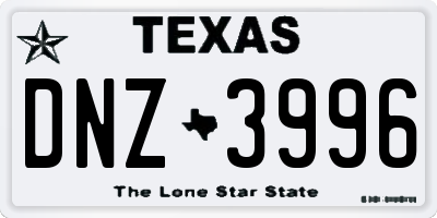 TX license plate DNZ3996