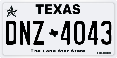 TX license plate DNZ4043