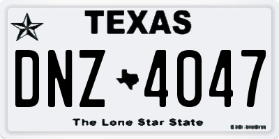 TX license plate DNZ4047