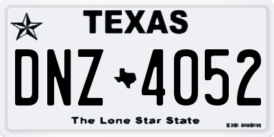 TX license plate DNZ4052