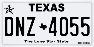 TX license plate DNZ4055
