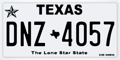 TX license plate DNZ4057