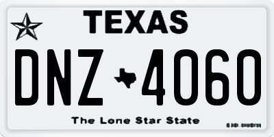 TX license plate DNZ4060