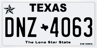 TX license plate DNZ4063