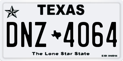 TX license plate DNZ4064