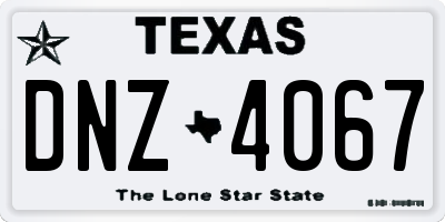 TX license plate DNZ4067