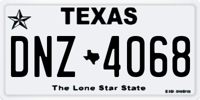 TX license plate DNZ4068