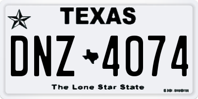 TX license plate DNZ4074