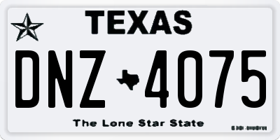 TX license plate DNZ4075