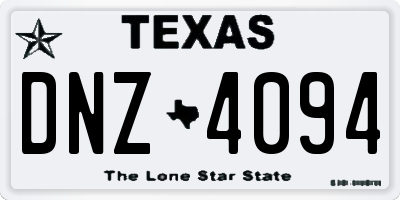 TX license plate DNZ4094