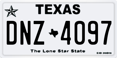 TX license plate DNZ4097