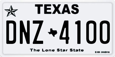 TX license plate DNZ4100