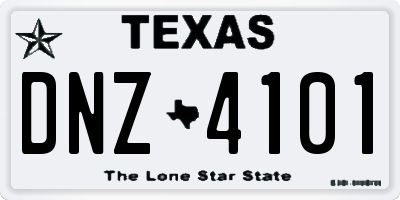 TX license plate DNZ4101