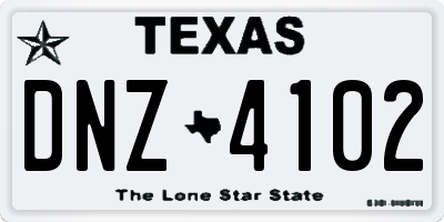 TX license plate DNZ4102