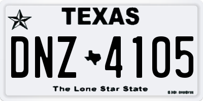 TX license plate DNZ4105