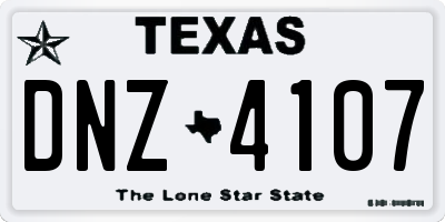 TX license plate DNZ4107