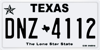 TX license plate DNZ4112