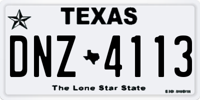 TX license plate DNZ4113