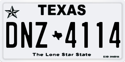 TX license plate DNZ4114