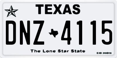 TX license plate DNZ4115