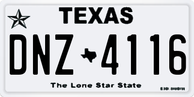 TX license plate DNZ4116