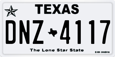 TX license plate DNZ4117