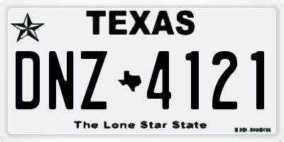 TX license plate DNZ4121