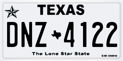 TX license plate DNZ4122