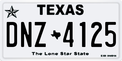 TX license plate DNZ4125