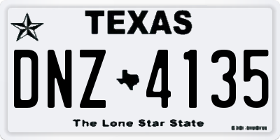 TX license plate DNZ4135
