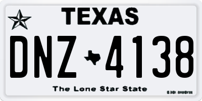 TX license plate DNZ4138