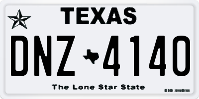 TX license plate DNZ4140