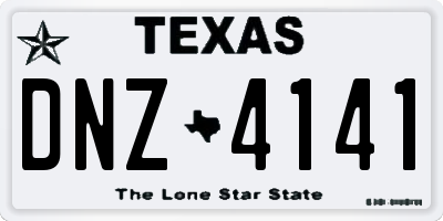 TX license plate DNZ4141