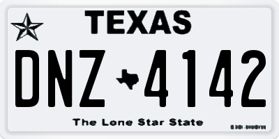 TX license plate DNZ4142