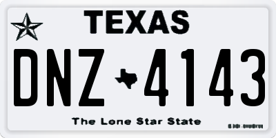 TX license plate DNZ4143