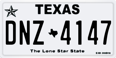 TX license plate DNZ4147