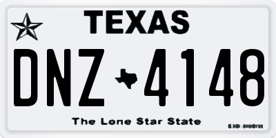 TX license plate DNZ4148