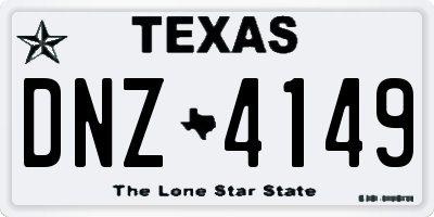 TX license plate DNZ4149
