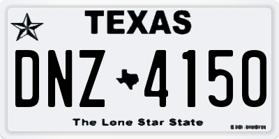 TX license plate DNZ4150