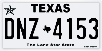 TX license plate DNZ4153